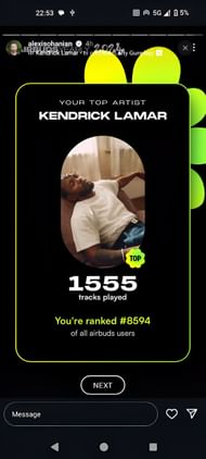 Kendrick Lamar is Alexis Ohanian's most-played artist this year